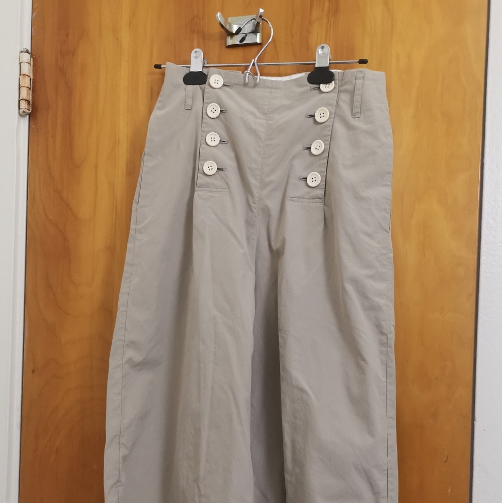 Margaret Howell Cotton Navy Pant Cream Size 1